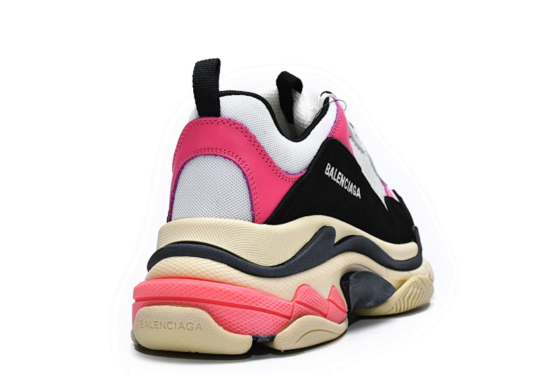 【CA0LJ】黑桃红 巴黎世家8层组合TPU复古鞋 524039 W09O6 5671 Balenciaga Triple S Black Pink