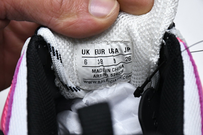 【CA0LJ】黑桃红 巴黎世家8层组合TPU复古鞋 524039 W09O6 5671 Balenciaga Triple S Black Pink