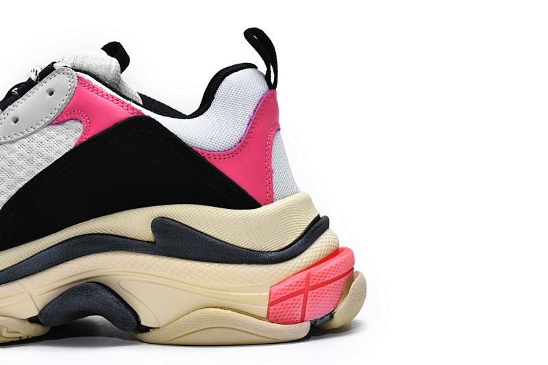 【CA0LJ】黑桃红 巴黎世家8层组合TPU复古鞋 524039 W09O6 5671 Balenciaga Triple S Black Pink