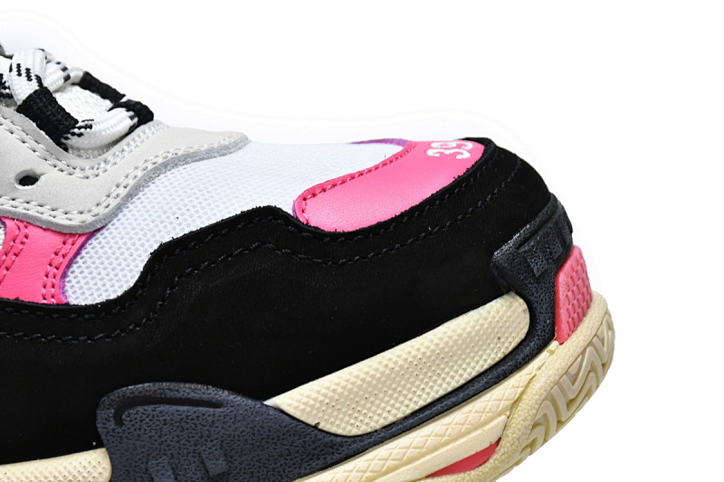 【CA0LJ】黑桃红 巴黎世家8层组合TPU复古鞋 524039 W09O6 5671 Balenciaga Triple S Black Pink