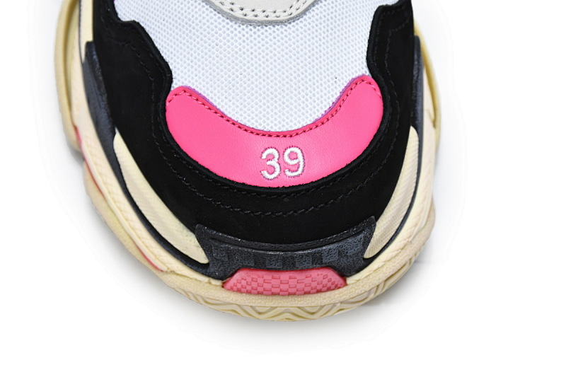 【CA0LJ】黑桃红 巴黎世家8层组合TPU复古鞋 524039 W09O6 5671 Balenciaga Triple S Black Pink