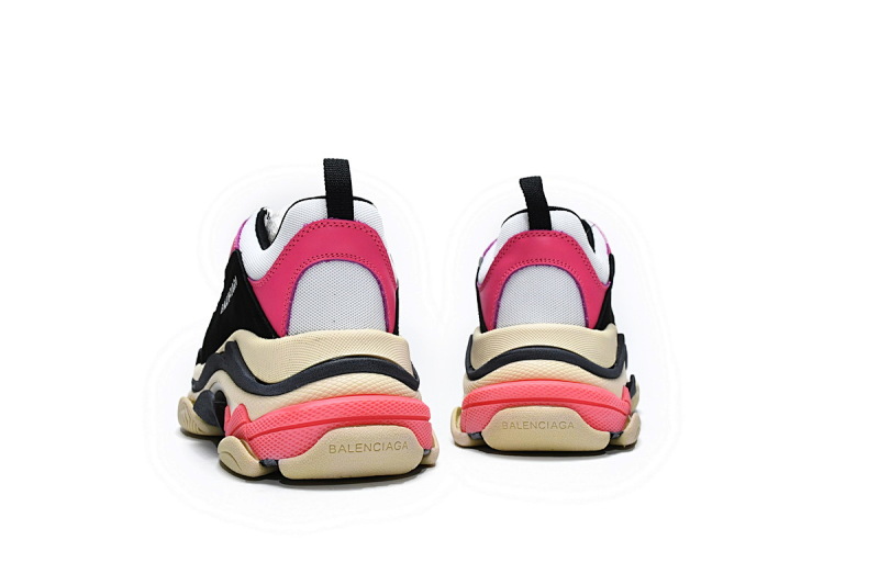 【CA0LJ】黑桃红 巴黎世家8层组合TPU复古鞋 524039 W09O6 5671 Balenciaga Triple S Black Pink