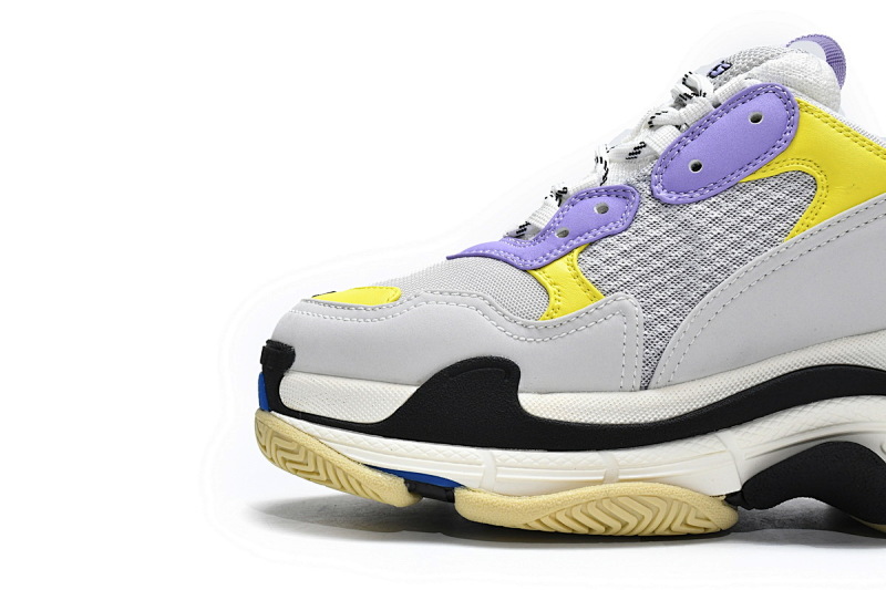 【CA0LJ】潮流紫黄 巴黎世家8层组合TPU复古鞋 524039 W09OH 8081 Balenciaga Triple S Black Grey Blue