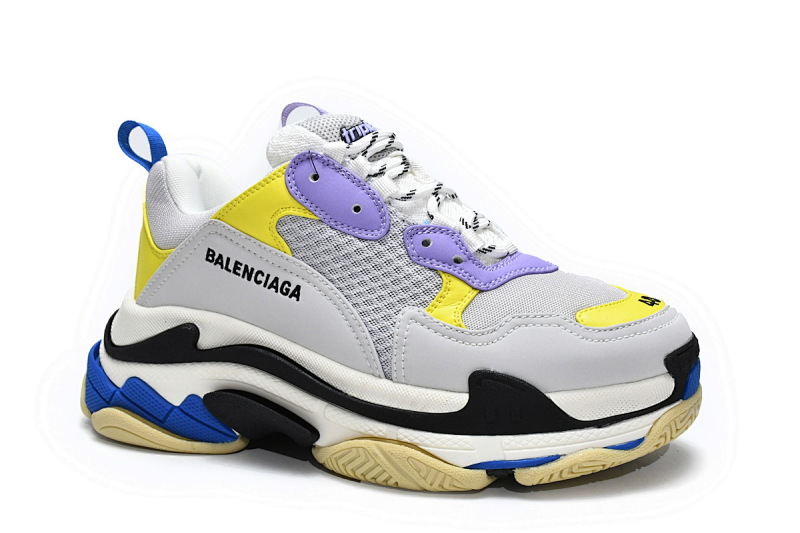 【CA0LJ】潮流紫黄 巴黎世家8层组合TPU复古鞋 524039 W09OH 8081 Balenciaga Triple S Black Grey Blue
