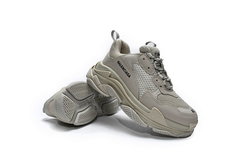 【CA0LJ】卡其色 巴黎世家8层组合TPU复古鞋 534737 W2FW1 9700 Balenciaga Triple S Rice Ash