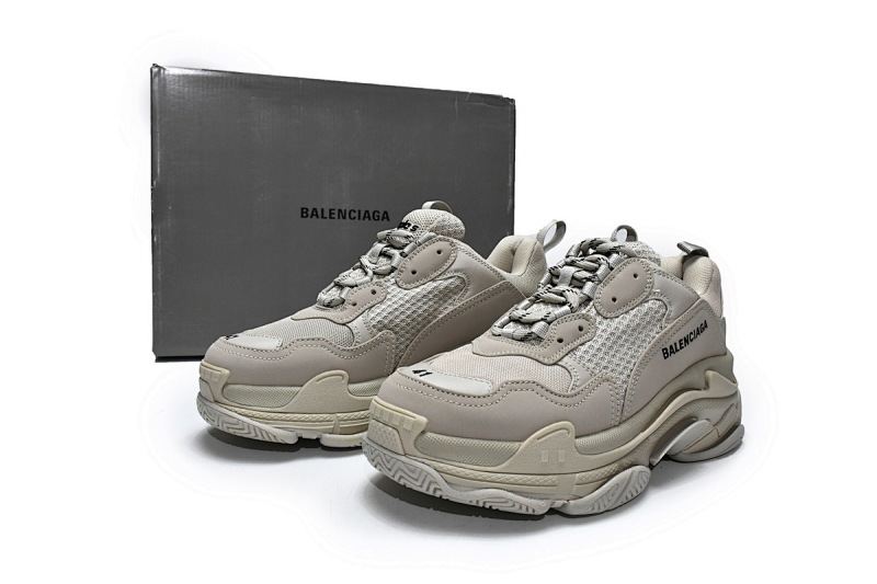 【CA0LJ】卡其色 巴黎世家8层组合TPU复古鞋 534737 W2FW1 9700 Balenciaga Triple S Rice Ash