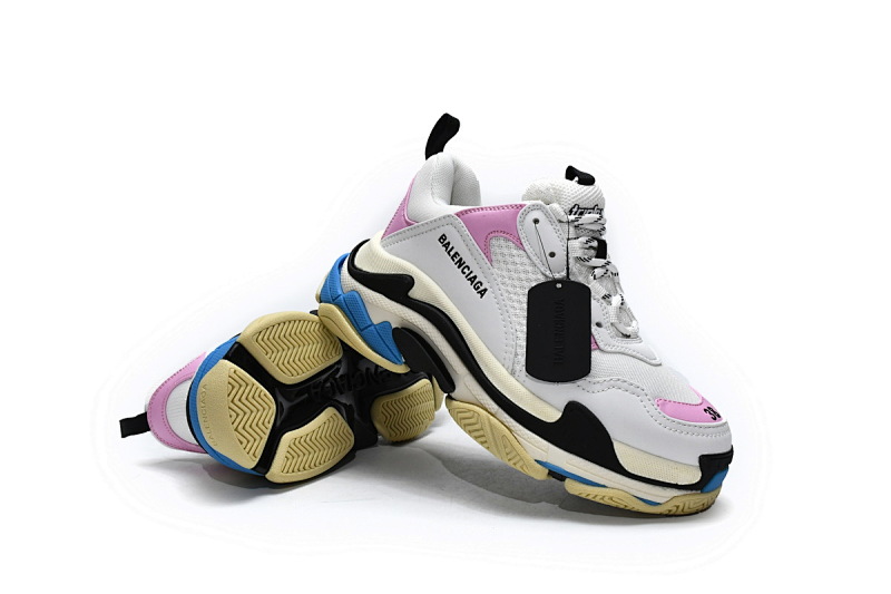 【CA0LJ】白粉红 巴黎世家8层组合TPU复古鞋 524039 W09ON 8866 Balenciaga Triple S Blue Pink