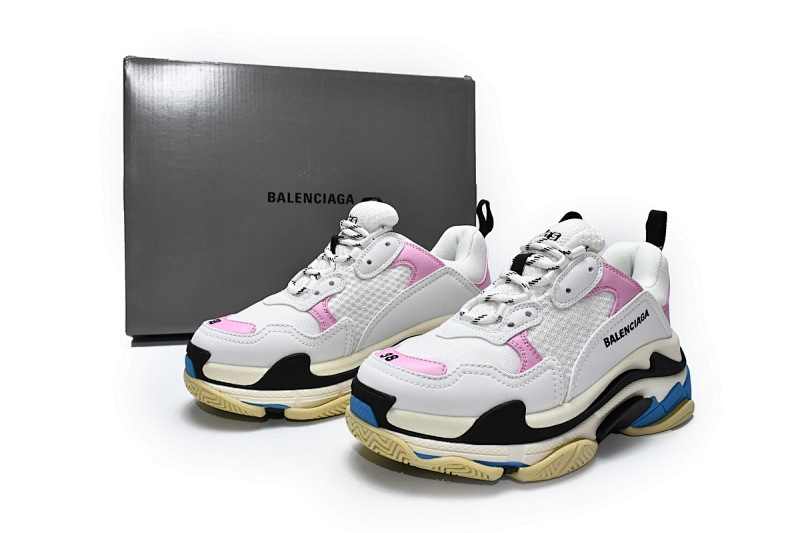 【CA0LJ】白粉红 巴黎世家8层组合TPU复古鞋 524039 W09ON 8866 Balenciaga Triple S Blue Pink