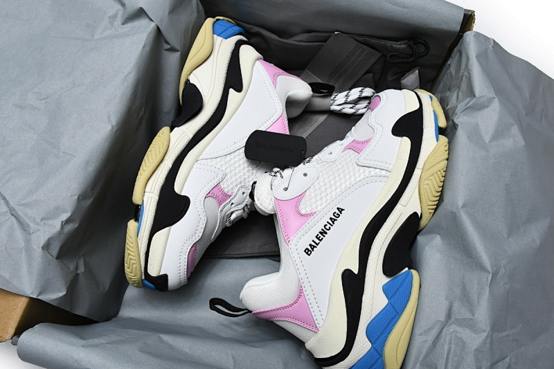 【CA0LJ】白粉红 巴黎世家8层组合TPU复古鞋 524039 W09ON 8866 Balenciaga Triple S Blue Pink