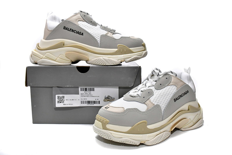 【CA0LJ】全白 巴黎世家8层组合TPU复古鞋 534217 W09E1 9000 Balenciaga Triple S White