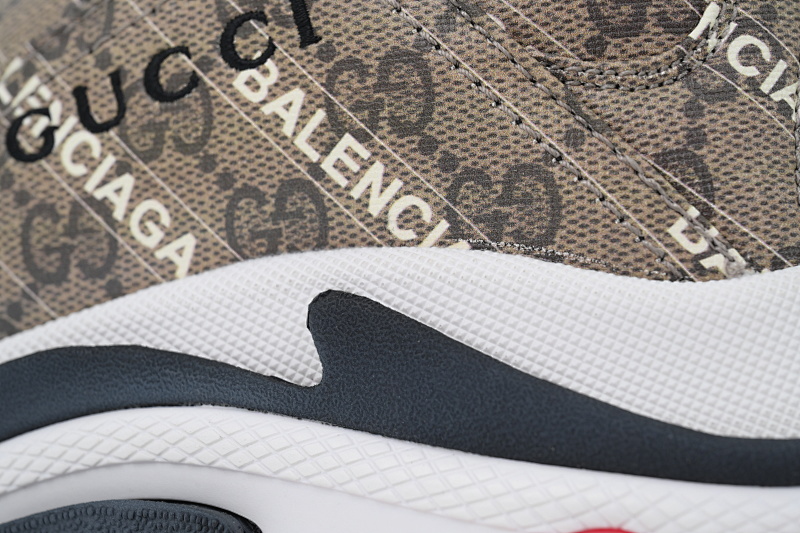 【CA0LJ】古驰白红 巴黎1代复古老爹鞋 Gucci x Balenciaga Triple S Black Red