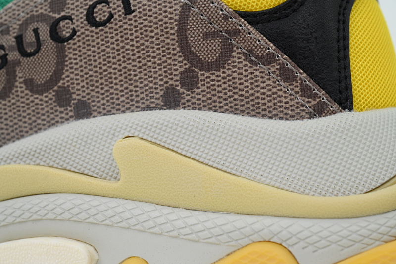 【CA0LJ】古驰灰绿 巴黎1代复古老爹鞋 Gucci x Balenciaga Triple S Grey Green