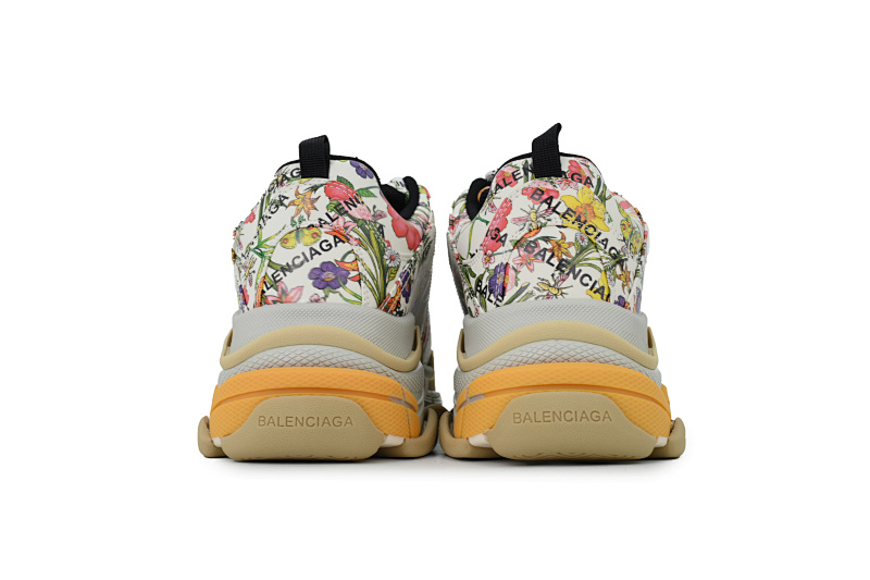 【CA0LJ】古驰花色 巴黎1代复古老爹鞋 Gucci x Balenciaga Triple S Flowers And Plants