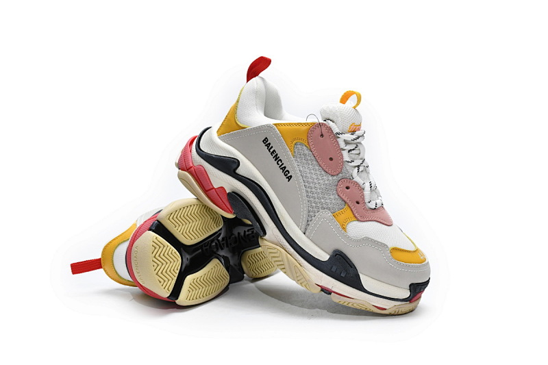 【CA0LJ】白浅粉 巴黎1代复古老爹鞋 524038 W09O5 9035 Balenciaga Triple S White Light Pink