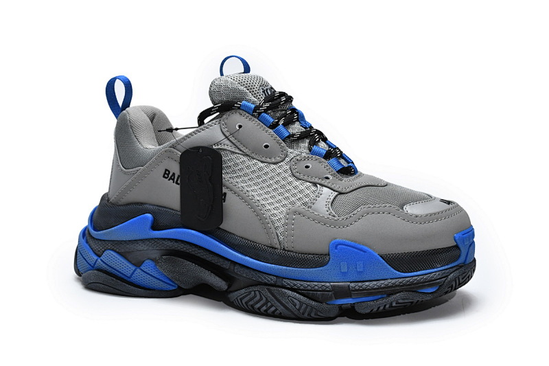 【CA0LJ】中灰宝兰 巴黎1代复古老爹鞋 536737 W09ON1 9018 Balenciaga Triple S Grey Sapphire
