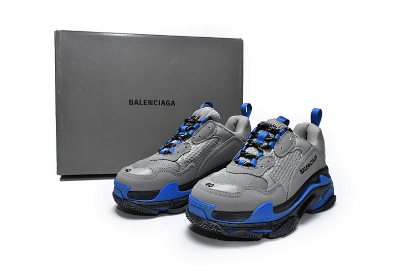 【CA0LJ】中灰宝兰 巴黎1代复古老爹鞋 536737 W09ON1 9018 Balenciaga Triple S Grey Sapphire