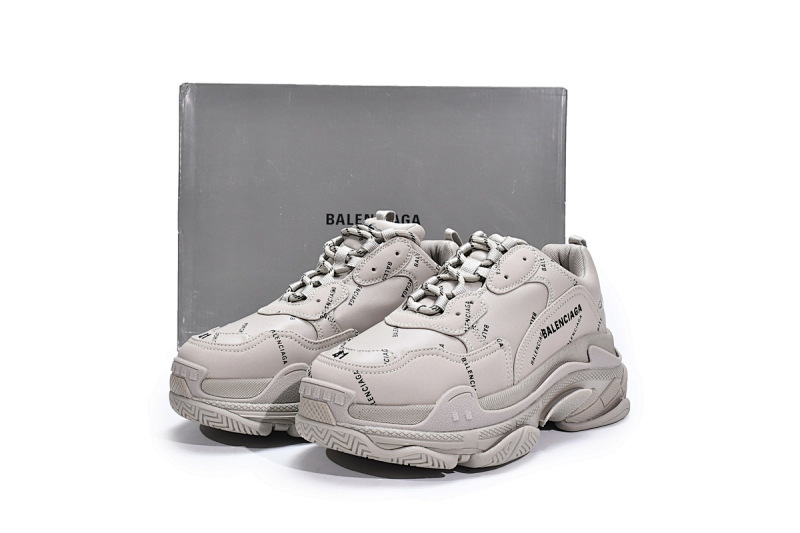 【CA0LJ】卡其联名 巴黎世家8层组合TPU复古鞋 524039 W2FA1 9710 Balenciaga Triple S Letter Beige