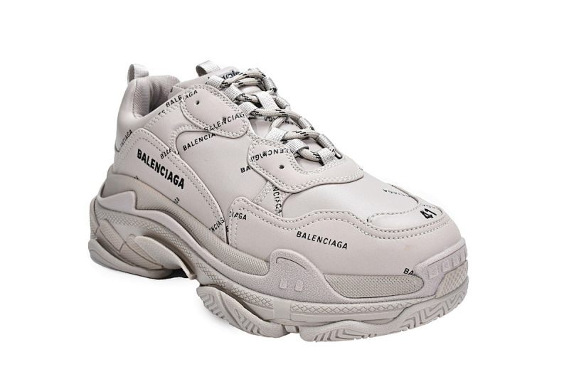 【CA0LJ】卡其联名 巴黎世家8层组合TPU复古鞋 524039 W2FA1 9710 Balenciaga Triple S Letter Beige