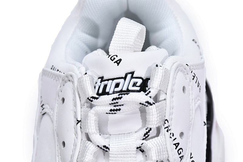 【CA0LJ】白黑紫联名 巴黎世家8层组合TPU复古鞋 524039 W2FA4 9155 Balenciaga Triple S Letter White Rose Red