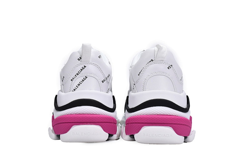 【CA0LJ】白黑紫联名 巴黎世家8层组合TPU复古鞋 524039 W2FA4 9155 Balenciaga Triple S Letter White Rose Red