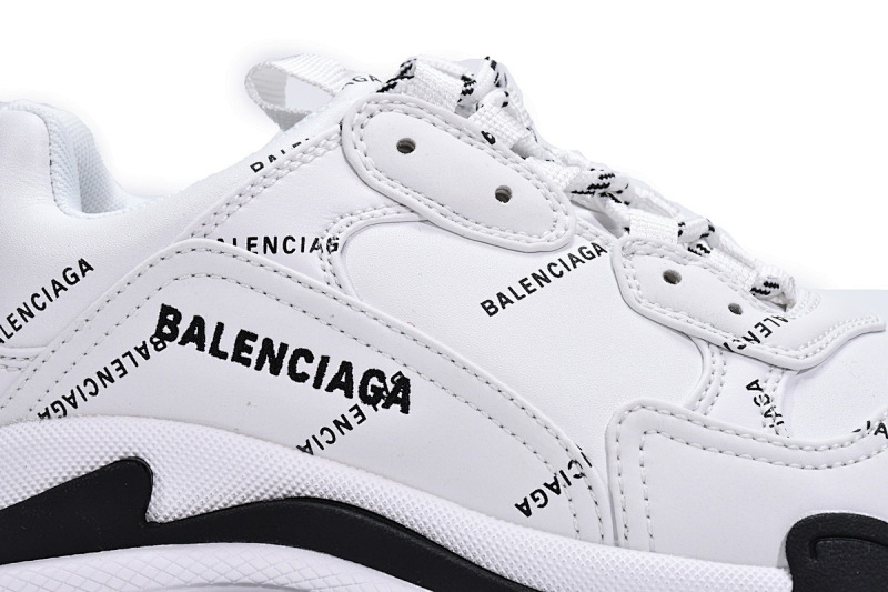 【CA0LJ】白黑紫联名 巴黎世家8层组合TPU复古鞋 524039 W2FA4 9155 Balenciaga Triple S Letter White Rose Red