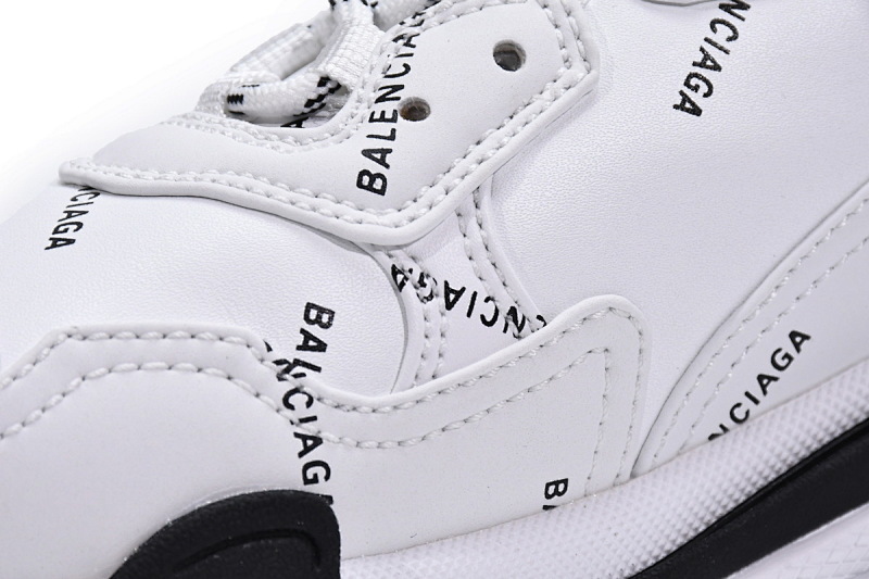 【CA0LJ】白黑紫联名 巴黎世家8层组合TPU复古鞋 524039 W2FA4 9155 Balenciaga Triple S Letter White Rose Red