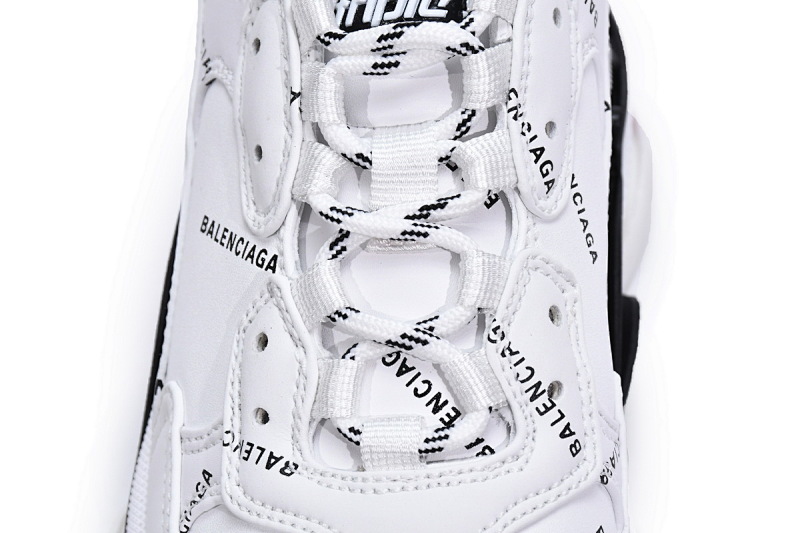 【CA0LJ】白黑紫联名 巴黎世家8层组合TPU复古鞋 524039 W2FA4 9155 Balenciaga Triple S Letter White Rose Red