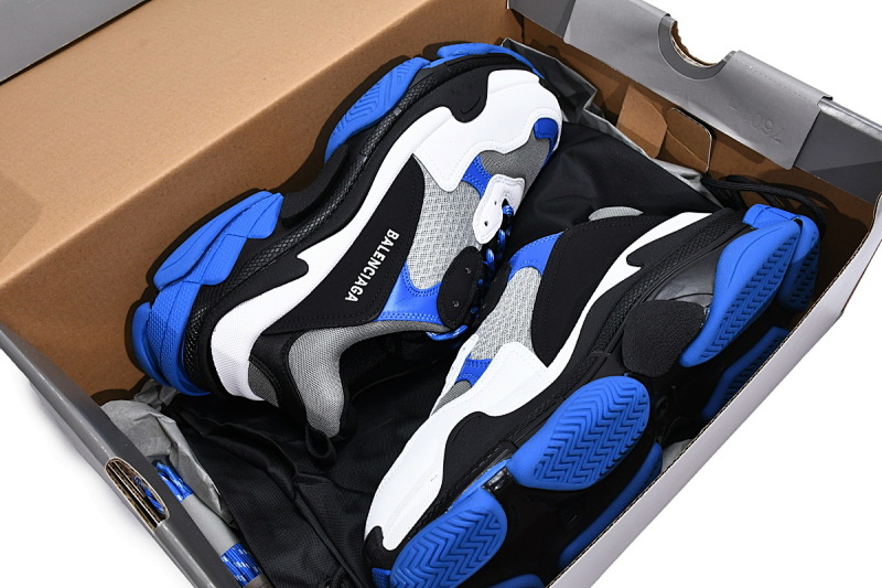 【CA0LJ】黑白蓝 巴黎世家8层组合TPU复古鞋 536737 W2CA1 4124 Balenciaga Triple S Black White Blue