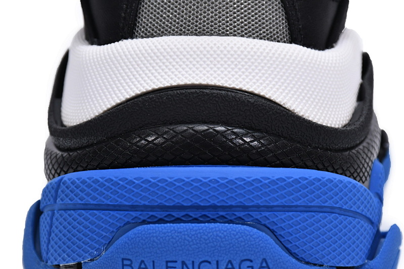 【CA0LJ】黑白蓝 巴黎世家8层组合TPU复古鞋 536737 W2CA1 4124 Balenciaga Triple S Black White Blue