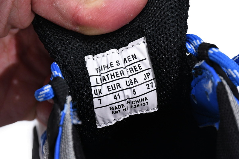 【CA0LJ】黑白蓝 巴黎世家8层组合TPU复古鞋 536737 W2CA1 4124 Balenciaga Triple S Black White Blue