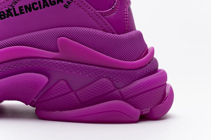 【CA0LJ】紫红联名 巴黎世家8层组合TPU复古鞋 524039 W2FA1 7634 Balenciaga Triple S Letter Pulm Powder