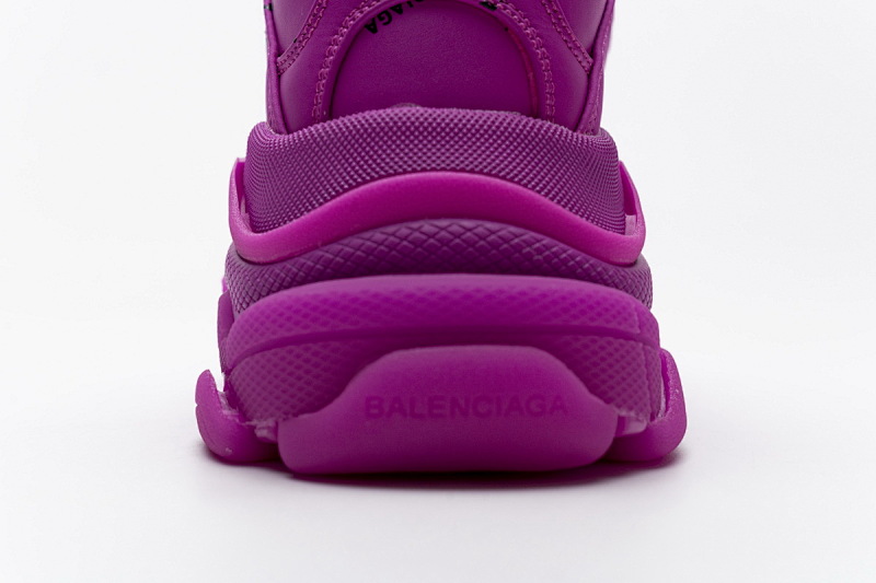 【CA0LJ】紫红联名 巴黎世家8层组合TPU复古鞋 524039 W2FA1 7634 Balenciaga Triple S Letter Pulm Powder