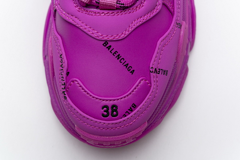 【CA0LJ】紫红联名 巴黎世家8层组合TPU复古鞋 524039 W2FA1 7634 Balenciaga Triple S Letter Pulm Powder