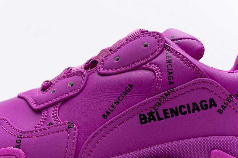 【CA0LJ】紫红联名 巴黎世家8层组合TPU复古鞋 524039 W2FA1 7634 Balenciaga Triple S Letter Pulm Powder