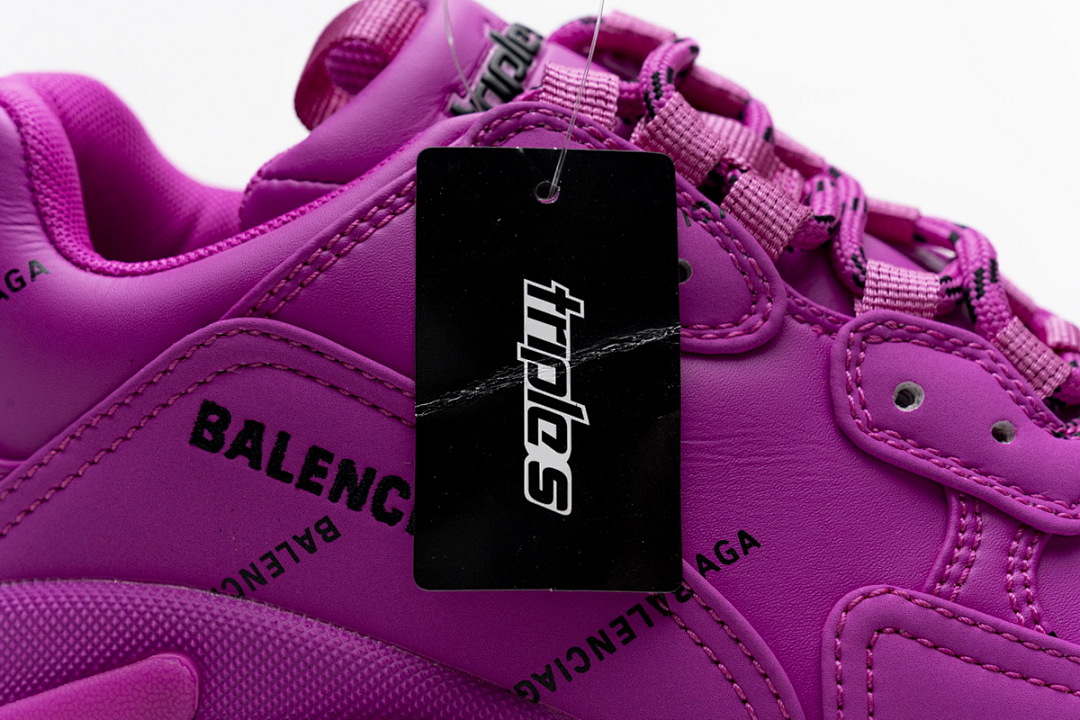 【CA0LJ】紫红联名 巴黎世家8层组合TPU复古鞋 524039 W2FA1 7634 Balenciaga Triple S Letter Pulm Powder