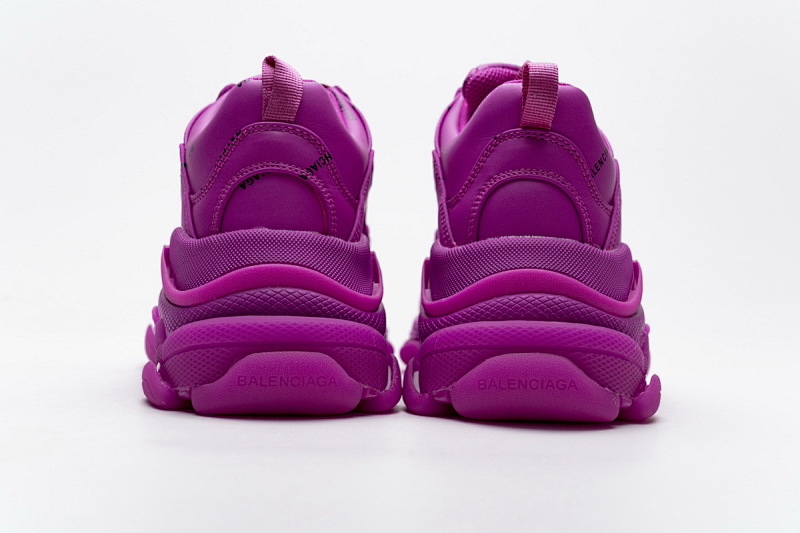 【CA0LJ】紫红联名 巴黎世家8层组合TPU复古鞋 524039 W2FA1 7634 Balenciaga Triple S Letter Pulm Powder