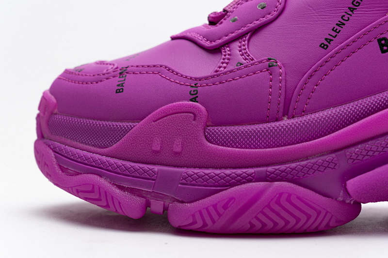 【CA0LJ】紫红联名 巴黎世家8层组合TPU复古鞋 524039 W2FA1 7634 Balenciaga Triple S Letter Pulm Powder