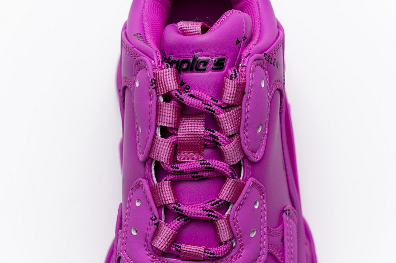 【CA0LJ】紫红联名 巴黎世家8层组合TPU复古鞋 524039 W2FA1 7634 Balenciaga Triple S Letter Pulm Powder