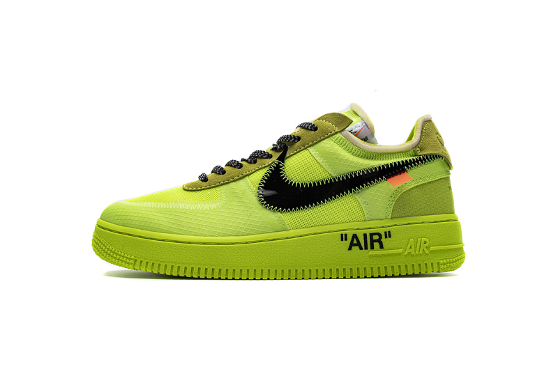 【BD5QF】-206荧光绿联名网 耐克空军一号板鞋 AO4606-700 OFF White X Air Force 1 Low Volt