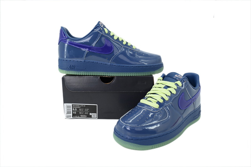 【BA9GF】亮面兰色 G版耐克空军低帮板鞋 IO4489-400 Nike Air Force 1 Low QS 'Mystic Navy'
