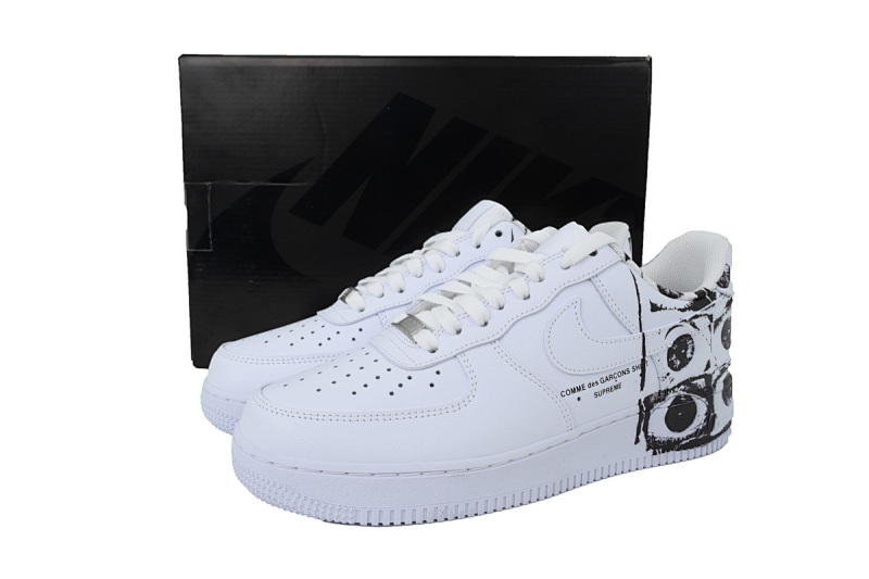 【BA9GF】空军涂鸦 G版耐克空军低帮板鞋 923044-100  Supreme x Comme des Garçons SHIRT x Nike Air Force 1 Low 'Eyes'