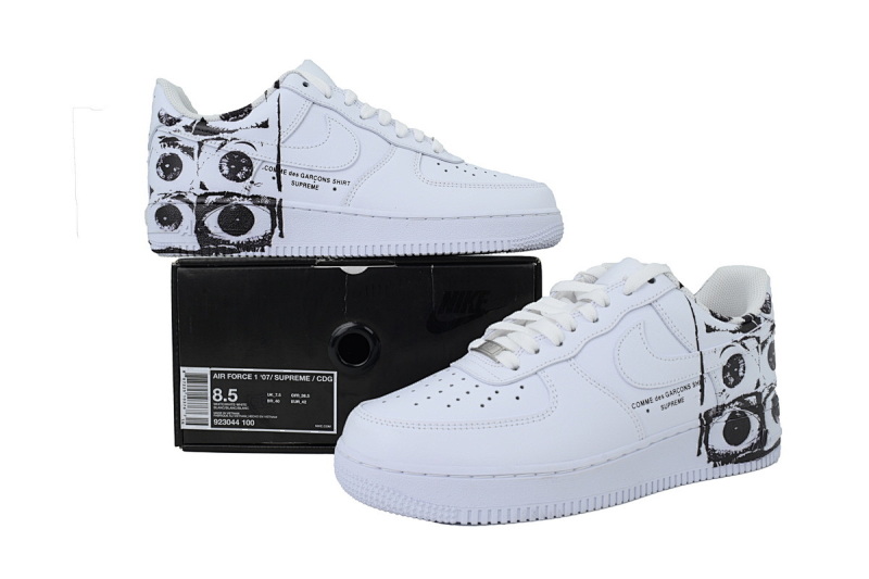 【BA9GF】空军涂鸦 G版耐克空军低帮板鞋 923044-100  Supreme x Comme des Garçons SHIRT x Nike Air Force 1 Low 'Eyes'