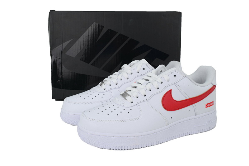 【BA5GF】Sup白红 G版耐克空军低帮板鞋  CU9225-101 Supreme x Air Force 1 Low'Box Logo-Speed Red'Shanghai Exclusive