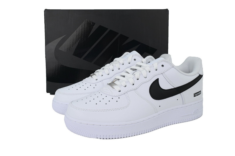 【BA5GF】Sup白黑  G版耐克空军低帮板鞋  CU9225-102 Nike Supreme x Air Force 1 Low 'Box Logo - White Black'