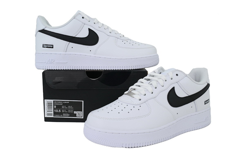 【BA5GF】Sup白黑  G版耐克空军低帮板鞋  CU9225-102 Nike Supreme x Air Force 1 Low 'Box Logo - White Black'