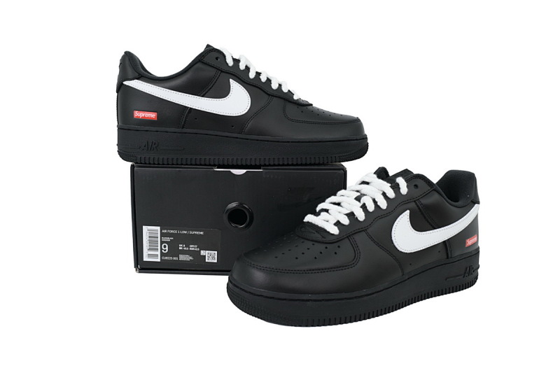 【BA5GF】SUP黑武士黑白 G版耐克空军低帮板鞋 CU9225-001  Nike Supreme x Air Force 1 Low Black Warrior Black And White