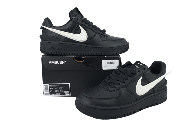 【CA0TS】大勾空军黑 头层耐克空军低帮板鞋 DV3464-001 AMBUSH x Air Force 1 Low 'Black'