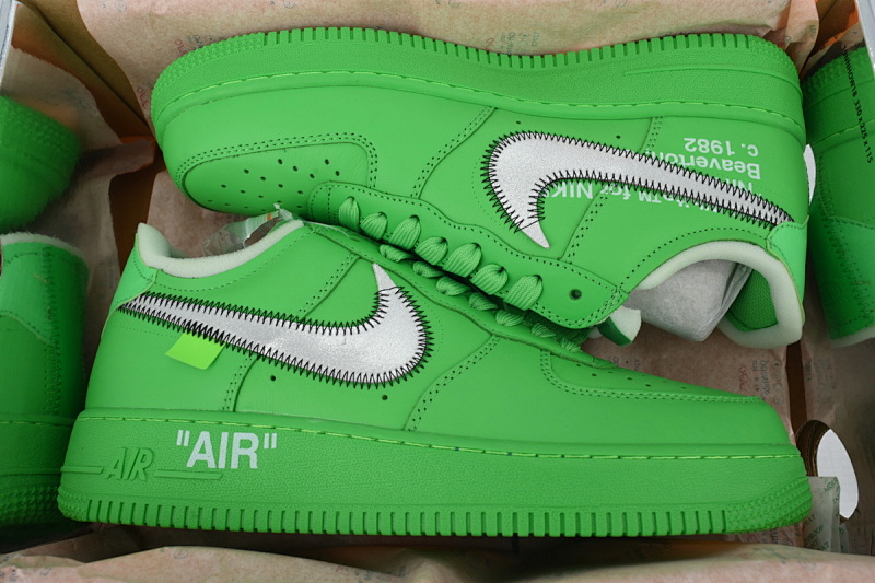 【BA3QF】-148绿色OW 空军低帮联名板鞋 DX1419-300 Off-White x Air Force 1 Low 'Brooklyn'