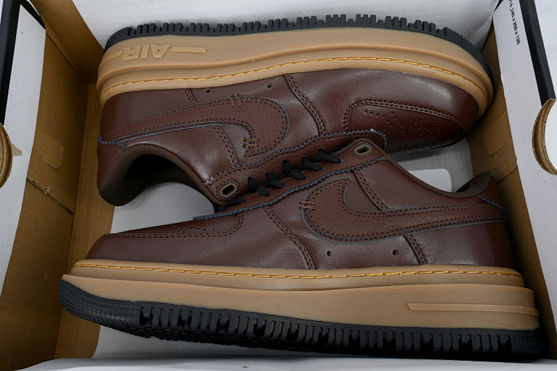 【BD5QF】-145黑棕色 空军低帮运动板鞋休闲鞋 DM2451-200 Nike Air Force 1 Luxe 'Brown Basalt'