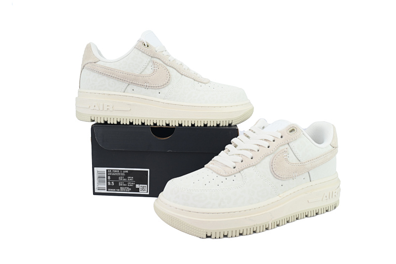【BD5QF】-129骨色 空军低帮运动板鞋休闲鞋 DD9605-100 Nike Air Force 1 Luxe 'Triple White'